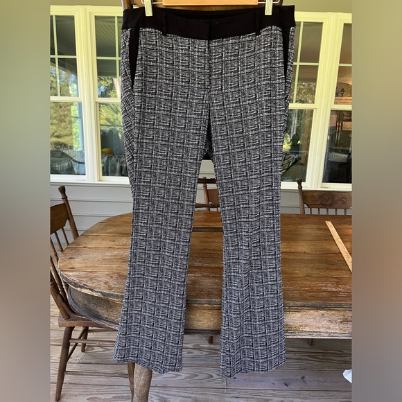 Lane Bryant Plus Lena Grid Print Bootcut Pants Black White Career Work Size 16 - Picture 1 of 12